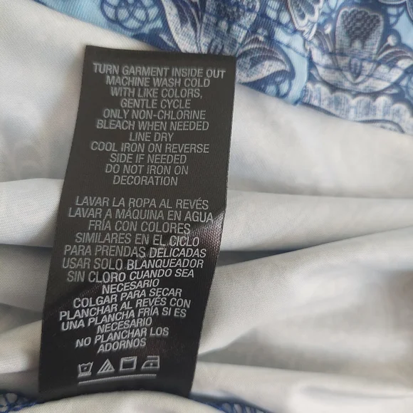 Simply Emma Blue Paisley Poncho Tunic Blouse Plus Size 2X Boho Lined - Picture 6 of 6